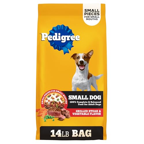 Pedigree Complete Nutrition Adult Small Dog Dry Dog Food, Grilled Steak & Vegetable Flavor, 14 lb. Bag