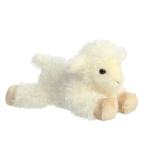 Aurora® Adorable Mini Flopsie™ Luna Lamb™ Stuffed Animal - Playful Ease - Timeless Companions - White 8 Inches