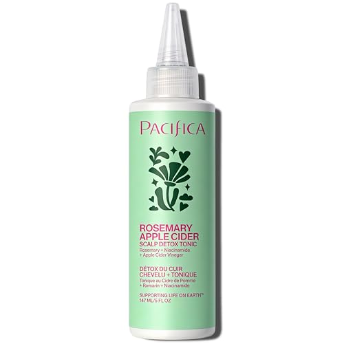 Pacifica Scalp Detox Tonic – Rosemary Apple Cider Scalp Exfoliator, Apple Cider Vinger Hair Rinse w/ Salicylic Acid for Clarifying Build Up, Vegan Treatment and Pre Shampoo Cleanser - 5 oz