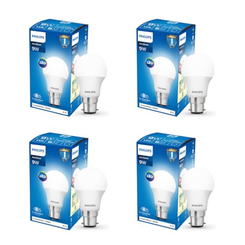 9-Watts Multipack B22 LED Cool Day White LED Bulb, Pack of 4, (Ace Saver)