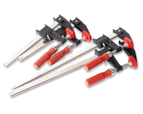Bessey GSCC4PK-C F-Style Clamp Set with Replaceable Pads, 2×6" and 2×12", 600 lb