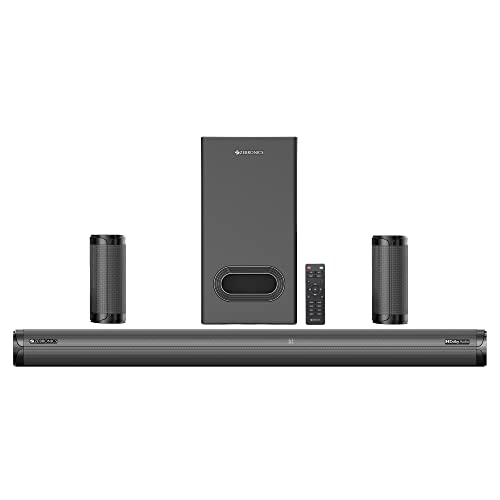 ZEBRONICS Zeb-Juke BAR 9450 PRO Dolby 5.1 soundbar with Dolby Audio, 525 Watts Output, Dual Rear Satellites, 16.5cm Powerful subwoofer, HDMI ARC, Opti