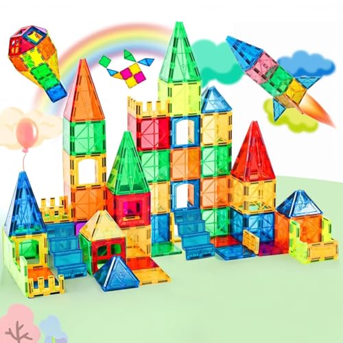KIPA GAMING Magplay Magnetic Tiles 76 Pcs | Multi-Shape & Colour Magnetic Tiles | STEM Building Set for Kids 3+ | Creative Construction Learning Toy |
