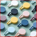 wolpin Self Adhesive Wall Hooks Waterproof Adhesive Sticky Round Hooks Colorful Hook Pack of 10 Pcs