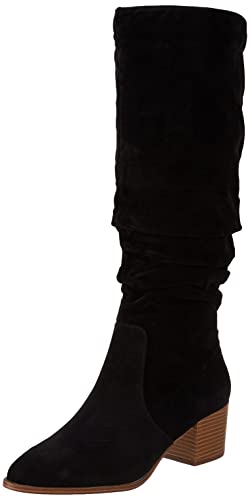 Amazon Essentials Women's Tall Block Heel Boots, Black, 13