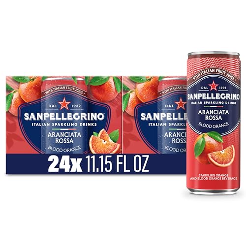 Sanpellegrino Italian Sparkling Drink Aranciata Rossa, Sparkling Orange And Blood Orange Beverage, 24 Pack Of Cans