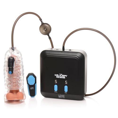 LoveBotz Milker Pro Edition Male Masturbator Toy with Triple Sensations, Stroking Suction Vibration, Adult Sex Pleasure Toy Realistic Texture, 5 Speeds & 5 Stimulating Patterns of Vibration