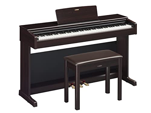 Yamaha Arius, 88-Key Weighted Action Digital Aspiring Musicians, CFX Concert Grand Piano Voice, 3-Pedal Unit, Bench Included, Classic Upright Design, Dark Rosewood (YDP145R)