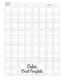 Color Chart Template: 72 Swatches per Page for Record 3600 Different Colors with Page Numbers and Table of Contents