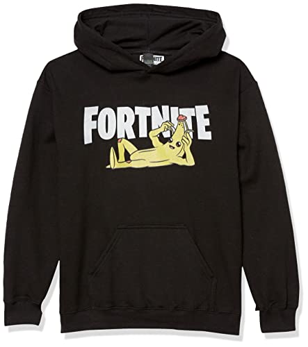 FORTNITE Unisex Child Peel Yourself Logo Youth Pullover Hoodie Sweatshirt, Black, X-Large US