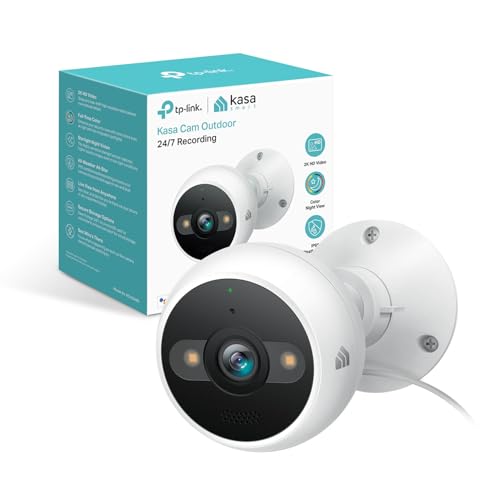 Kasa Smart 2K QHD Security Camera Outdoor Wired, IP65, Starlight Sensor & 98Ft Night Vision, Motion/Person Detection, 2 Way Audio w/Siren, Cloud/SD Card Storage, Alexa &Google Home Compatible(KC420WS)
