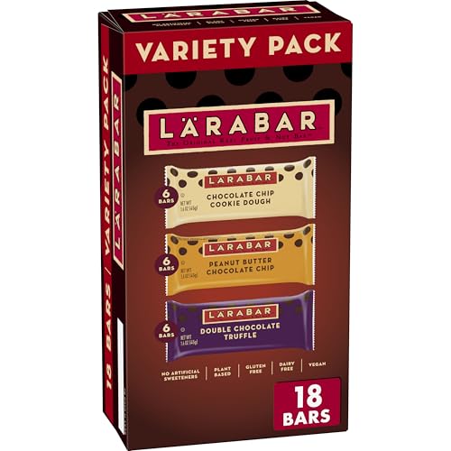 Larabar Chocolate Variety Pack, Fruit and Nut Bars, Gluten Free and Vegan, 28.8 oz, 18 Ct