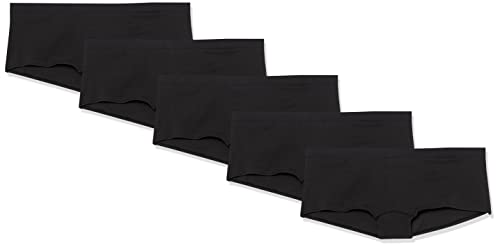 Amazon Essentials Women's Cotton Boyshort Underwear (Available in Plus Size), Pack of 5, Black, 4X