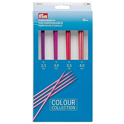 🔥 STARKER PREIS (-32%) Prym 191972 Strumpfstricknadel-Set ALU, farbig 2,5-4/20