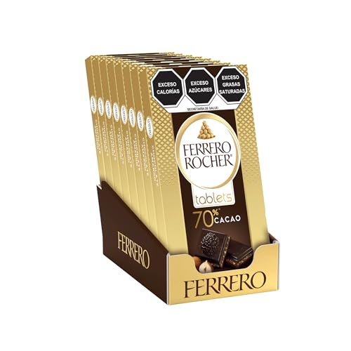 Ferrero Rocher premium chocolate bar, Dark chocolate bar, Hazelnuts and Cocoa Filling, Perfect Self Treat, 3.1 oz Each