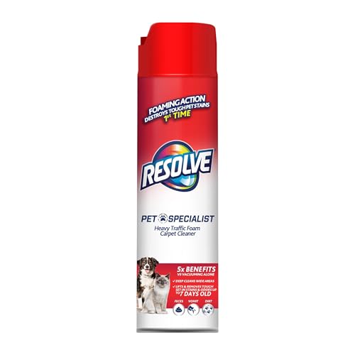 Resolve Pet Specialist Heavy Traffic Foam, Carpet Cleaner, Pet Stain and Odor Remover, 22oz