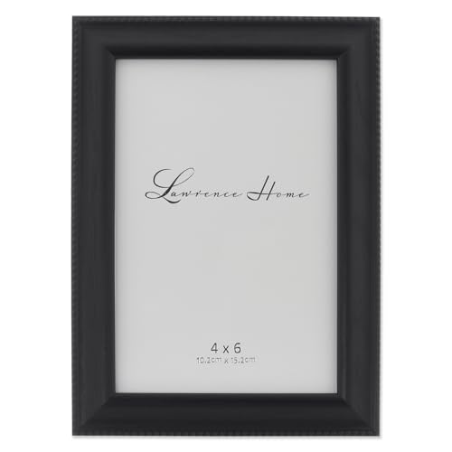 Lawrence Frames Classic Bead Picture Frame, 4x6, Black