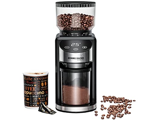 (-28%) ROMMELSBACHER Kaffeemühle EKM 400 - Kegelmahlwerk, Antistatik-Funktion, 12 Portionen, Halterung für Siebträger, Mahlgrad in 35 Stufen, Bohnenbehälter 220 g, Pulverbehälter, 130 Watt