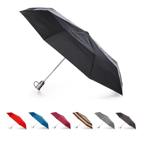 totes Titan Portable Travel Umbrella – Windproof, Waterproof, Strong, Compact Umbrella – Perfect for the Car, Backpack, and On-the-Go