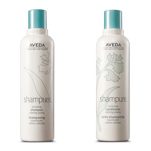 Aveda Shampure Nurturing Shampoo & Conditioner Duo | Daily Shampoo & Conditioner for Normal, Fine to Medium Hair | 96%+ Naturally Derived* | Calming Aroma of Lavender & Ylang Ylang | Full Size