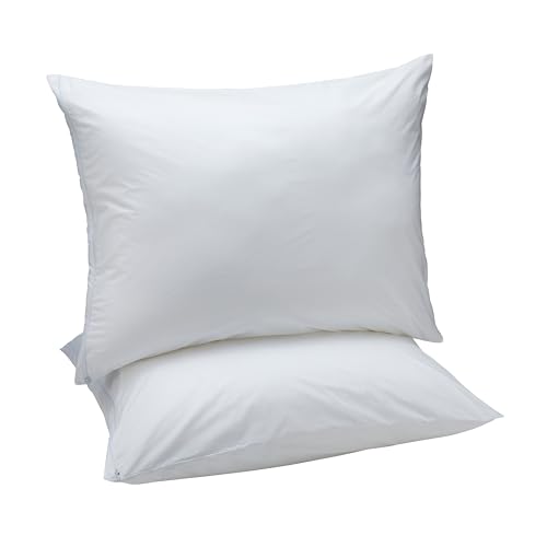 Amazon.com: Amazon Basics Down Alternative Bed Pillows with Hypoallergenic Pillow Protector Cases, Soft Density for Stomach and Back Sleepers, Standard 26" x 20", White, 2-Pack : Home & Kitchen