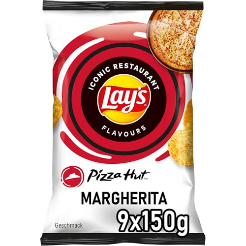 🔥 STARKER PREIS (-27%) Lay's Pizza Hut Margherita Geschmack - Knusprig gewürzte Kartoffelchips für eine gelungene Party (9 x 150 g)