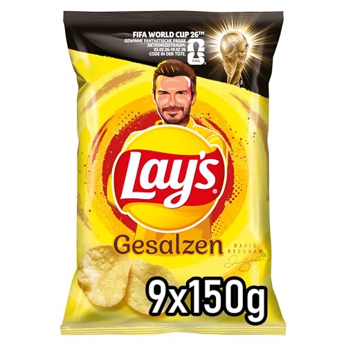 (-27%) Lay's Gesalzen – Knusprig gesalzene Kartoffelchips für eine gelungene Party (9 x 150 g) (Verpackungsdesign kann abweichen)