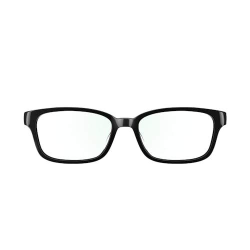 Amazon Echo Frames, an Alexa device (newest model), Smart glasses with Alexa, Rectangle frames in Classic Black with blue light filtering lenses