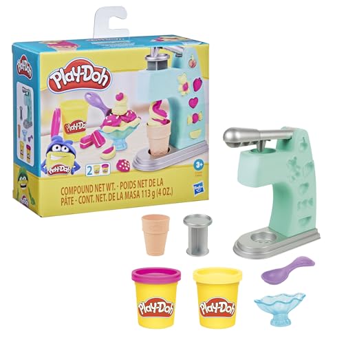 Play-Doh, Massinha de Modelar Infantil, Mini Sorveteria Divertida - Conjunto de Brinquedo com Acessórios e 2 Potes - A p...
