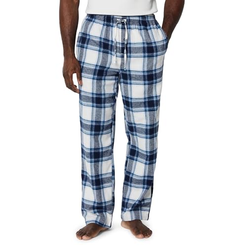 Amazon Essentials Men's Breathable Flannel Pajama Pant (Available in Big & Tall), Grey White Plaid, Large