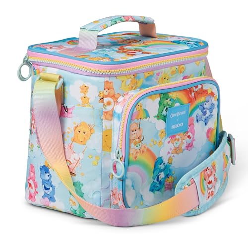 Igloo 90s Retro Collection Square Lunch Box Cooler with Front Pocket and Adjustable Strap,Insulated Leakproof Lunch Cooler Bag, Reusable Lunch Tote