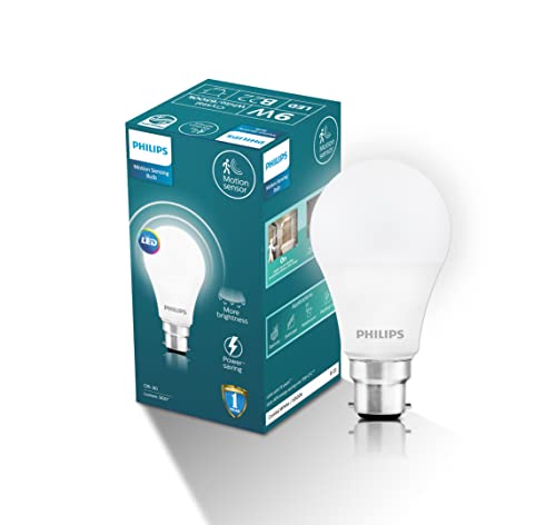 Philips 9W Motion Sensor B22 LED Bulb | Motion Sensor Light for Home | Motion and Ambient Sensor LED Bulb | Cr