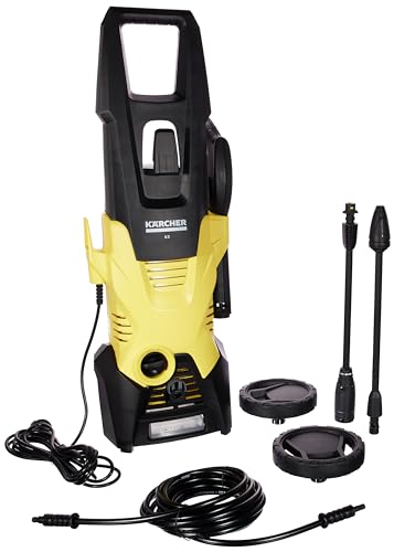 Kärcher K 3 Pressure Washer, Max Pressure 120 Bar, Flow Rate 380 l/h, Working Area 25 m²/h, Water Filter, Gun and High Pressure Hose 6 m, Cleaning Tan