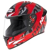 Studds Thunder Full Face Helmet D7 with Clear Visor Matt Red N9 M at 1220