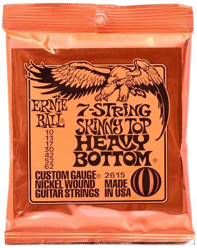 Ernie Ball 7-String Skinny Top Heavy Bottom Slinky Nickel Wound Electric Guitar Strings, 10-62 Gauge (P02615)