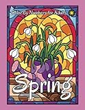 Spring Color by Numbers for Adults: Happy Springtime Stained Glass Color by Number Coloring Book (Four Seasons Color By Number)