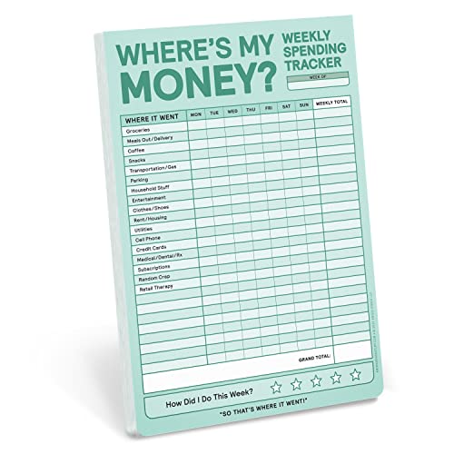 Knock Knock Weekly Money Tracker Pad, Weekly Spending Tracker Budget Pad (Pastel Version), 6 x 9-inches