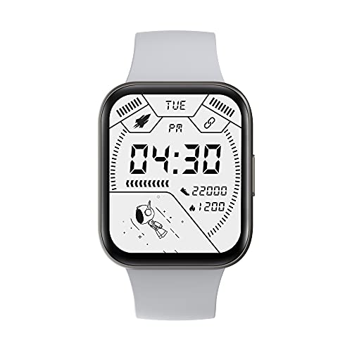 AireeZ P25 Smart Fitness Watch, 1.70" HD Curved Display, Grey HR-BP-SpO2 Monitoring, Steps &amp; Sleep Tracking, Multiple Sports Modes, IP68 Waterproo