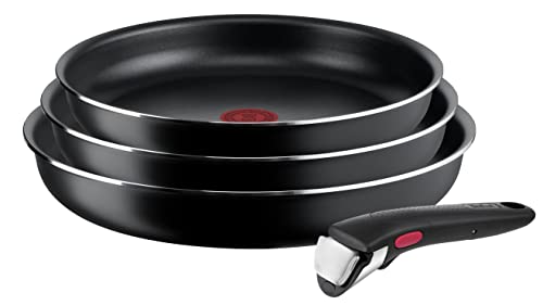 🔥 STARKER PREIS (-34%) Tefal Ingenio Easy On 4-teiliges Pfannenset abnehmbarer Griff, 22/ 24/26 cm, stapelbar, platzsparend, Pfannen mit Antihaftversiegelung, einfache Handhabung und Reinigung, L15992