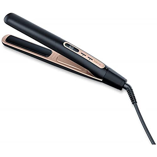 (-46%) Beurer HS 100 Haarglätter mit Schnellaufheizung in 12 Sekunden, Glätteisen mit Keramik-Beschichtung, Ionenfunktion für glänzendes Haar, abgerundete Kanten für Locken Styles