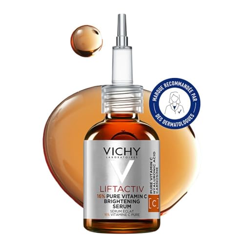 Vichy LiftActiv Vitamin C Serum For Face, Brightening Serum With Pure Vitamin C + Hyaluronic Acid + Vitamin E, Reduces Fine Lines, Smooths Skin Texture, Improves Radiance, Anti Aging