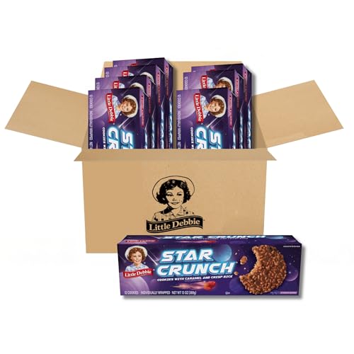 Little Debbie Star Crunch Cosmic Cookies, 96 Individually Wrapped Cookies (8 boxes)
