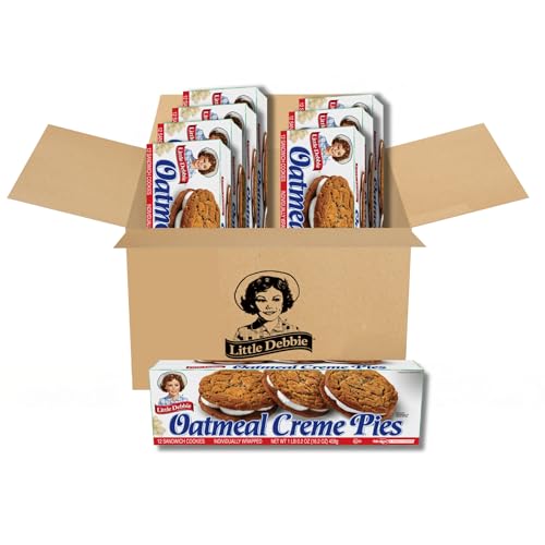 Little Debbie Oatmeal Creme Pies, 96 Individually Wrapped Sandwich Cookies (8 Boxes)