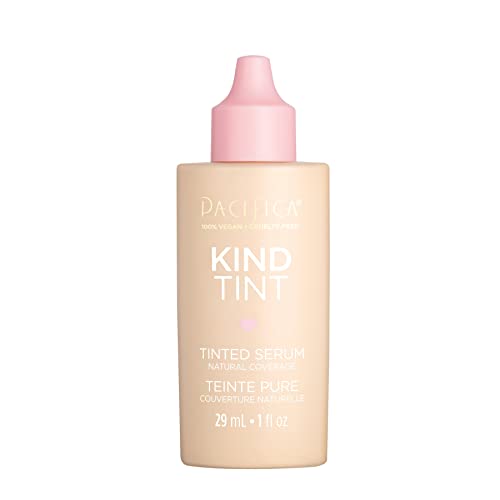 Pacifica Tinted Moisturizer – Kind Tint Serum, Lightweight Hydrating Foundation with Vegan Collagen & Hyaluronic Acid for Dewy Glow, Buildable Coverage, Vegan, 1 fl oz (Shade 22)