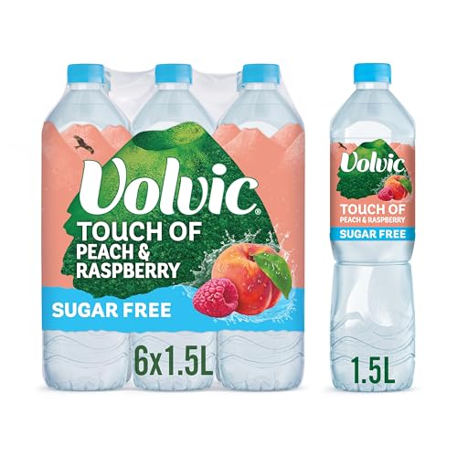 Volvic Touch of Fruit Peach & Raspberry Sugar Free Still Flavoured Water Multipack 6x1.5L