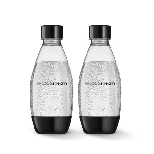 sodastream 0.5L Twin Pack Dishwasher Safe Slim Bottle (Black)