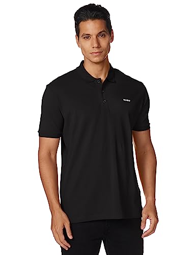 HUGO Mens Regular Fit Reversed Logo Short Sleeve Polo Shirt, Slate Black, Small US