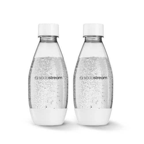 sodastream 0.5L Twin Pack Dishwasher Safe Slim Bottle (White)