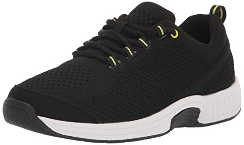 Orthofeet Women's Orthopedic Knit Coral Sneakers, Black, Size 9