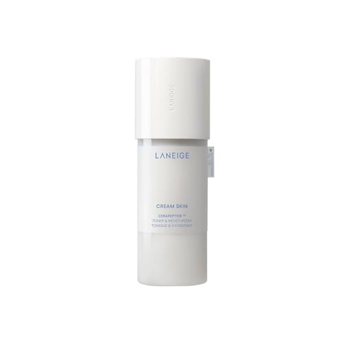LANEIGE Cream Skin Toner & Moisturizer Mini: Lightweight Refillable Korean Milky Toner with Ceramide & Peptide for Hydration, Firming, & Barrier Support